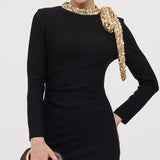 Mini Kleid mit Glänzender Schleife