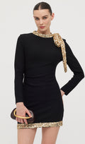 Mini Kleid mit Glänzender Schleife