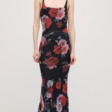Varrukateta Roosi Prindiga Maxi Kleid