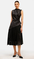 Varrukateta Voogav Pits Midi Kleid