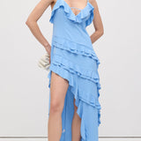 Viskoosist midi kleit Käteta rüüsiga