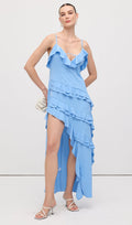 Varrukateta Rayon Ruffle Midi Kleit