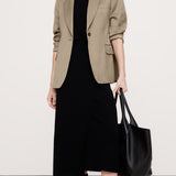 Sleek Satin Blazer Mocha Chai's