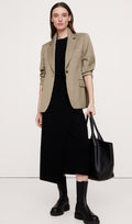 Sleek Satin Blazer Mocha Chai's