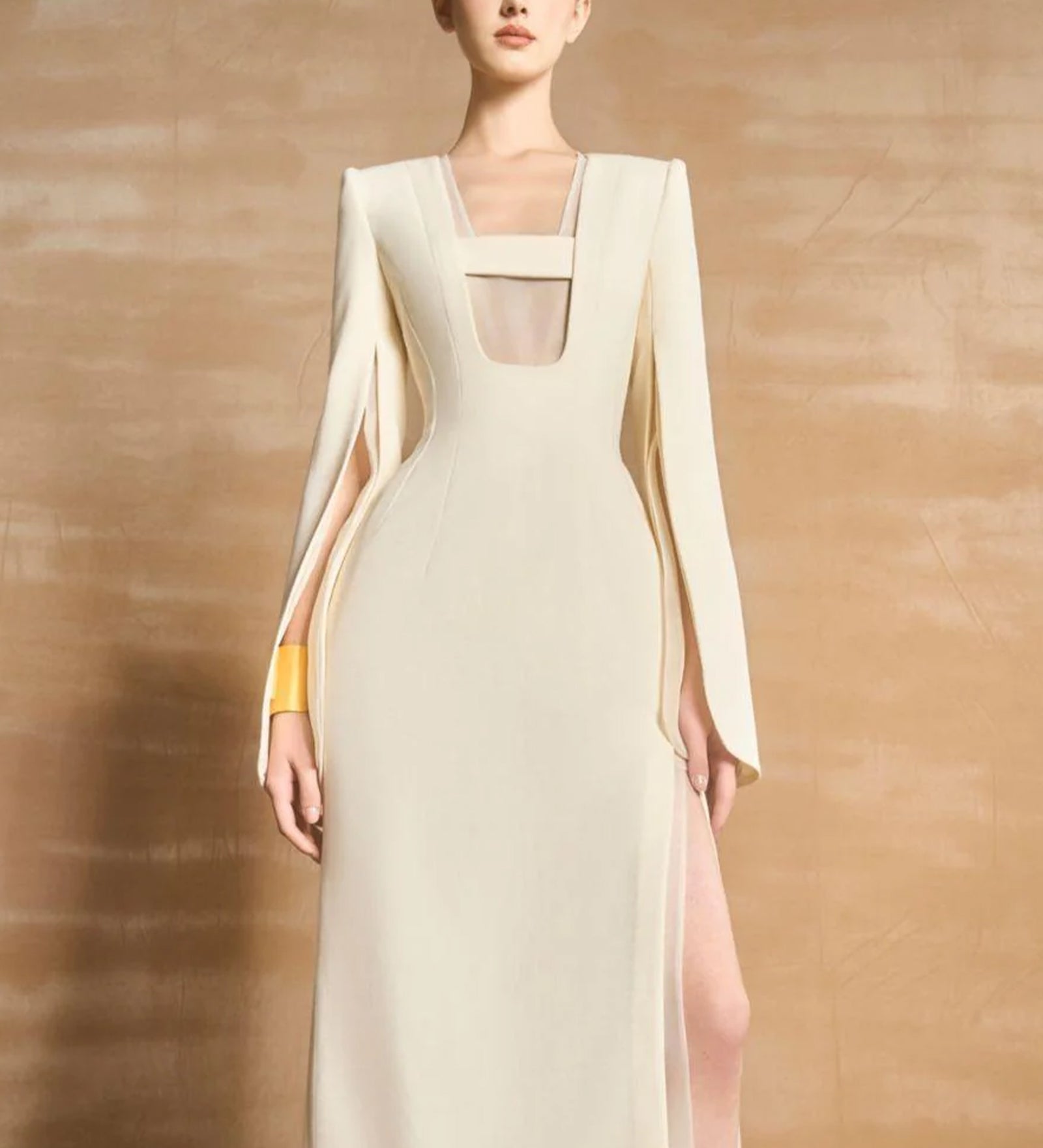 Rebimisega Ruudukujuline Midi Kleid Õlavarrele