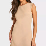 Üksik Pleediga Varrukateta Mini Kleit