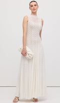 Elegantne Pointelle Varrukateta Maxi Kleid