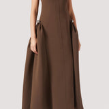 Tugev Twill Ülikonna Midi Kleid
