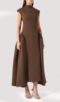 Tugev Twill Ülikonna Midi Kleid