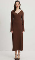 Üksik Crew Neck Midi Kleit