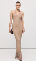 Detailne Halterneck Maxi Kleit