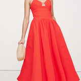 Veniv Puuvillane Popliin Midi Kleit