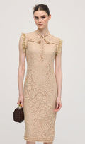 Vintage Tikitud Rüüsid Lace Midi Kleid