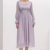 Vintage pikkade varrukatega midi kleit