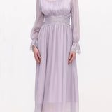 Vintage pikkade varrukatega midi kleit