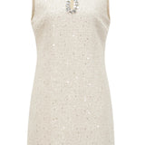 Glänzendes Boucle Mini Kleid