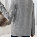 Ribbeltrui met ronde hals