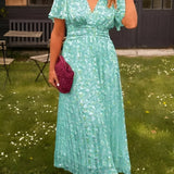 Sandra | Elegantne maksikleit V-dekolteega