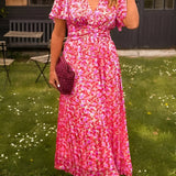 Sandra | Elegantne maksikleit V-dekolteega