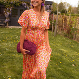 Sandra | Elegantne maksikleit V-dekolteega