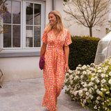 Sandra | Elegantne maksikleit V-dekolteega