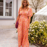 Sandra | Elegantne maksikleit V-dekolteega