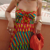 Aria | Maxi kleit abstraktse mustriga ilma varrukateta A-line lõikega