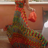 Aria | Maxi kleit abstraktse mustriga ilma varrukateta A-line lõikega