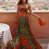 Aria | Maxi kleit abstraktse mustriga ilma varrukateta A-line lõikega